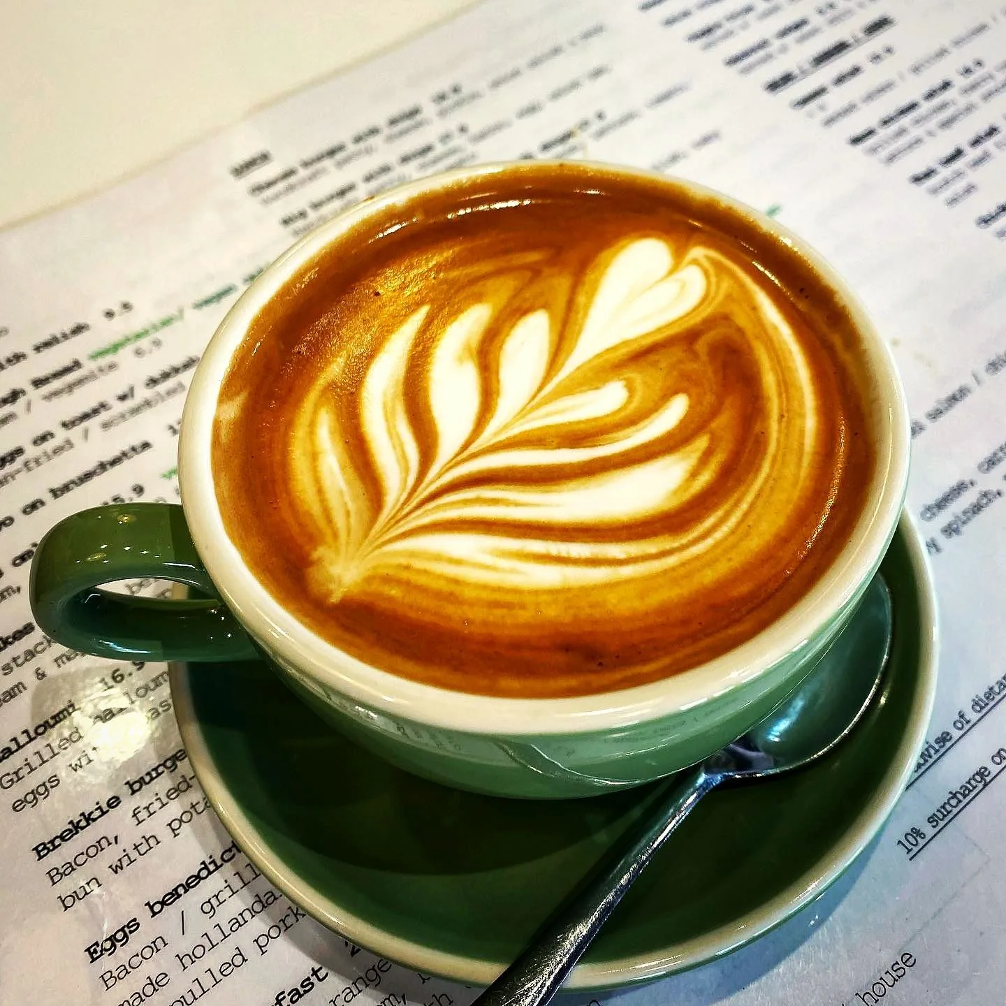Latte art from above